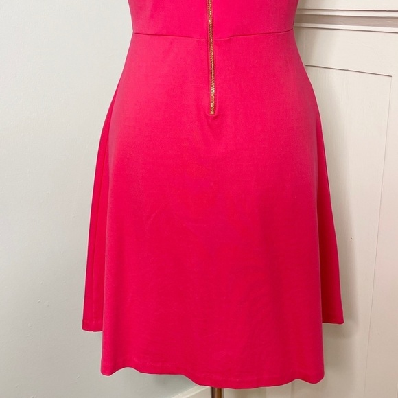 The Limited V-Neck Fit & Flare Skater Dress Hot Pink XS - Picture 7 of 9